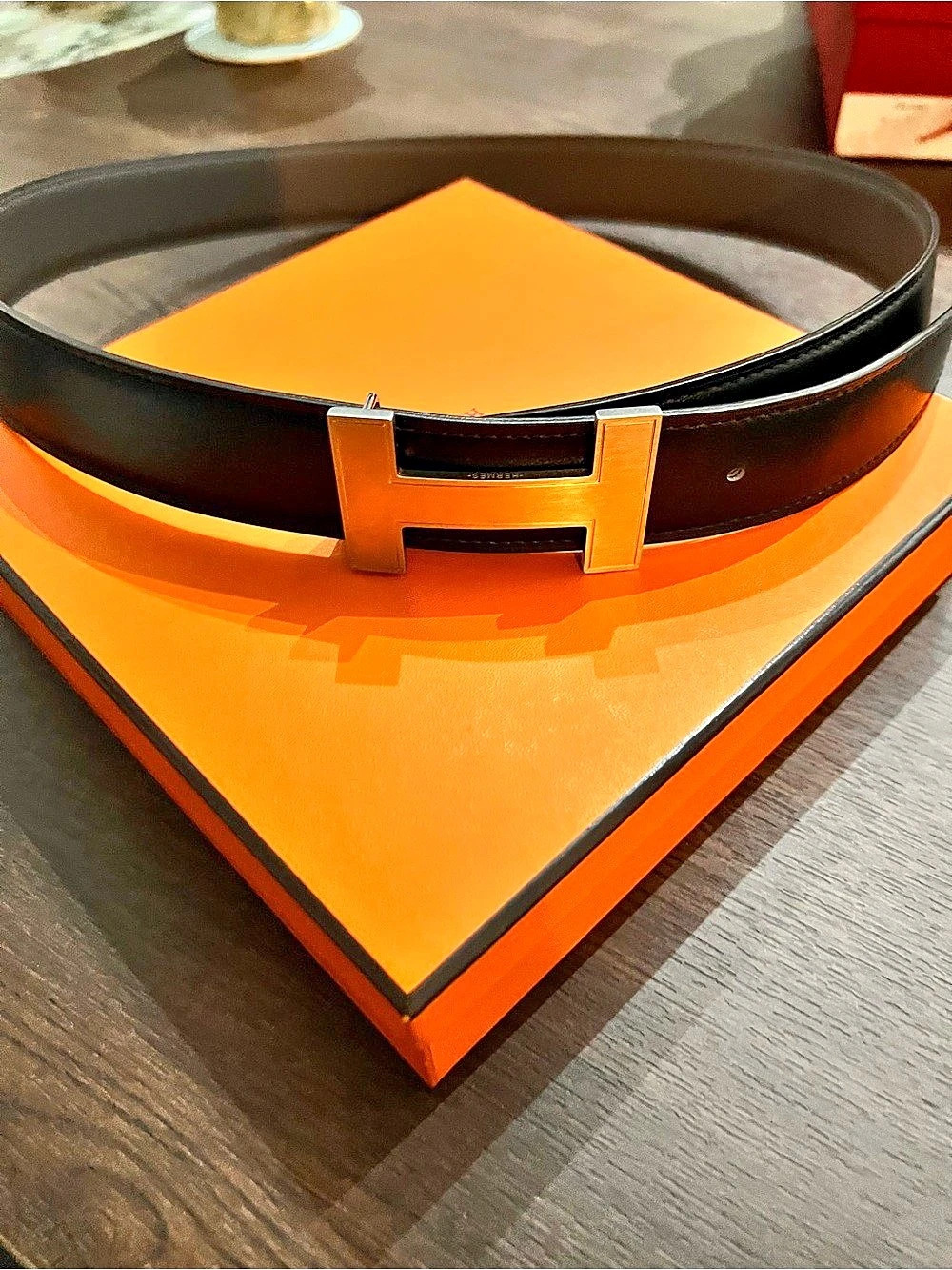 Hermès Constance Reversible Belt 32mm Black & Silver